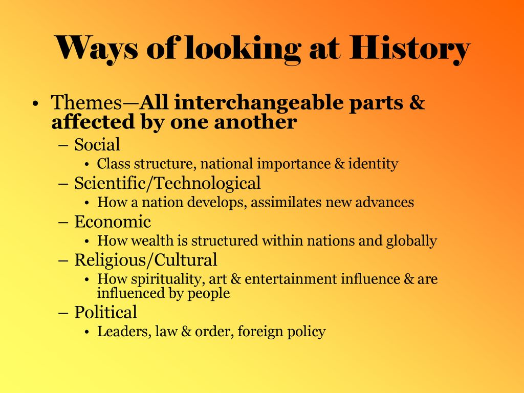 Ways of looking at History