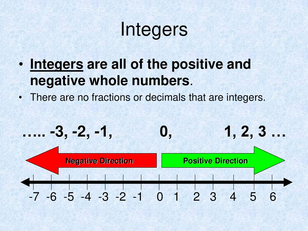 Objectives compare integers find the absolute value of a number ppt