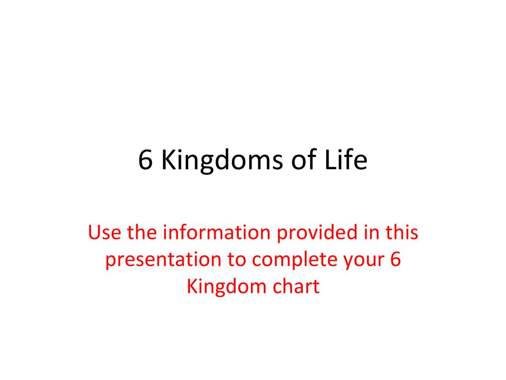 6 Kingdoms Of Life Chart