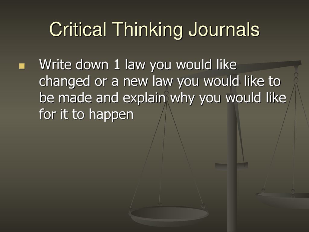 Critical Thinking Journals