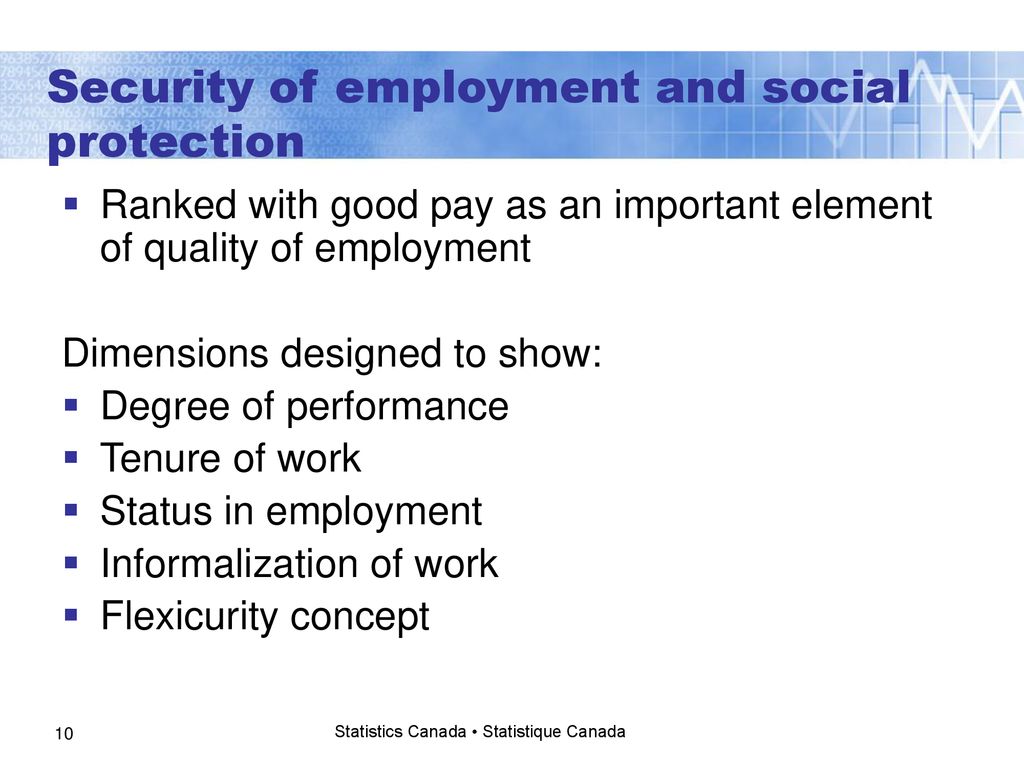 Security of employment and social protection
