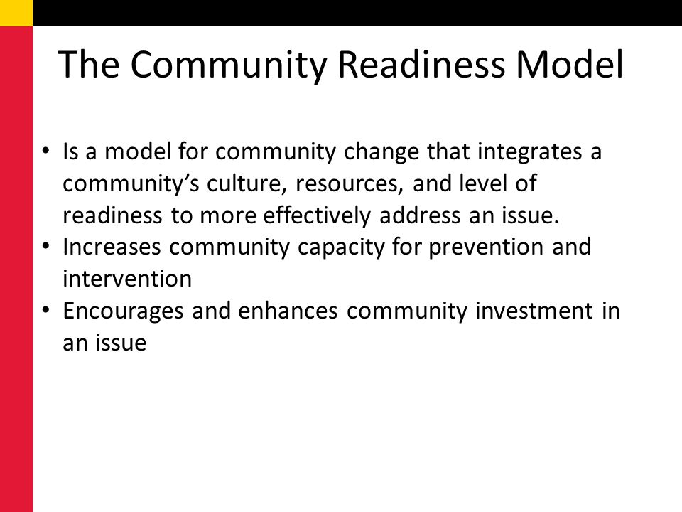 The Community Readiness Model