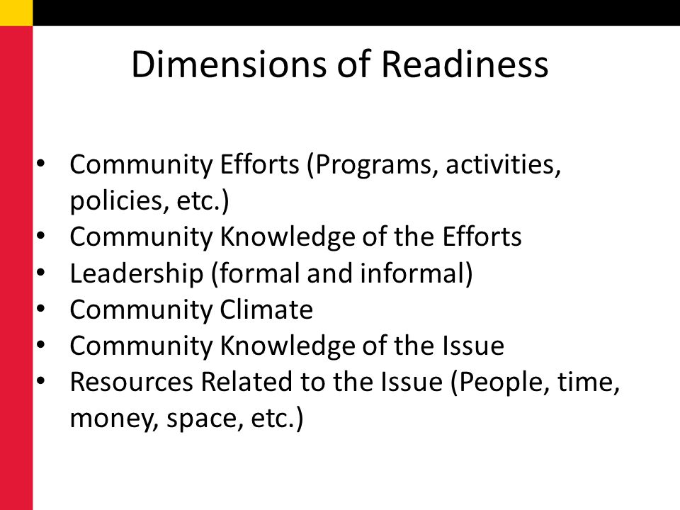 Dimensions of Readiness