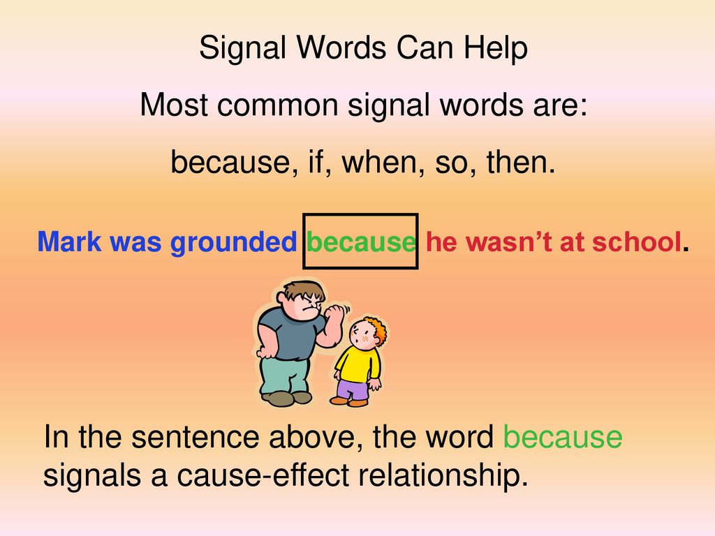 signal words for cause