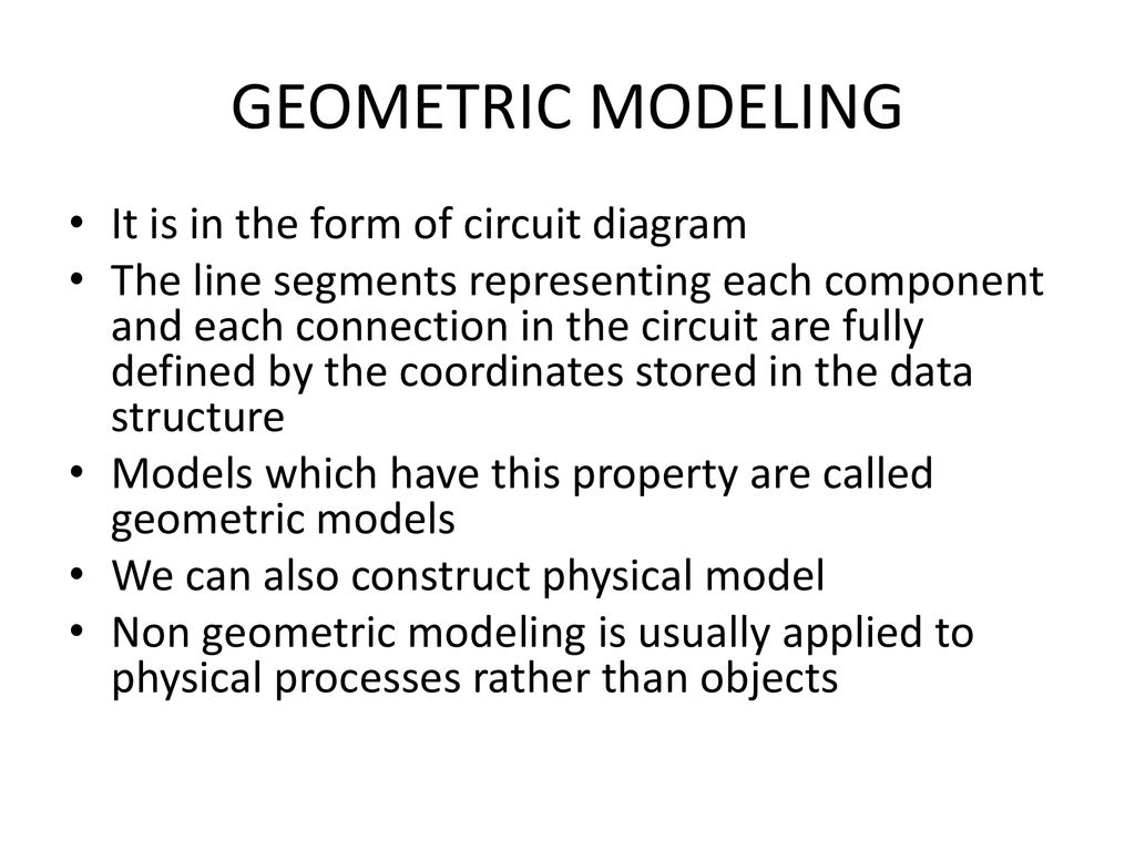 GEOMETRIC MODELING It is in the form of circuit diagram