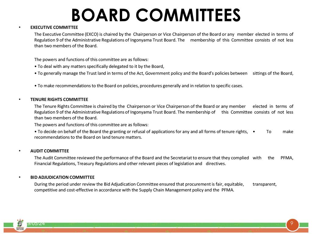 BOARD COMMITTEES 2019/05/24 EXECUTIVE COMMITTEE