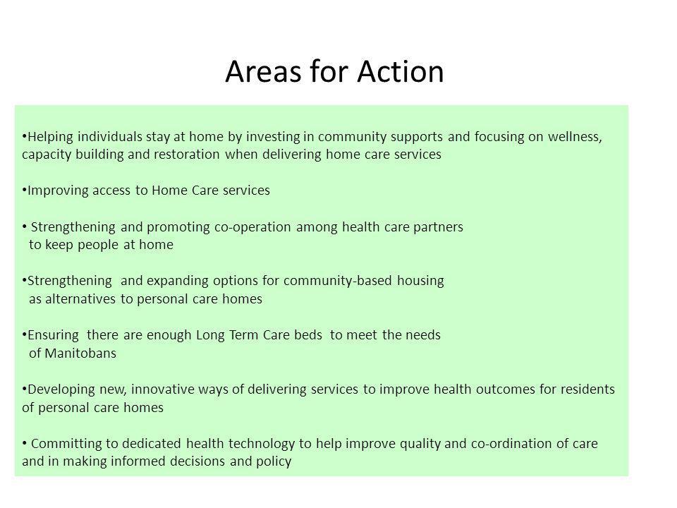 Areas for Action