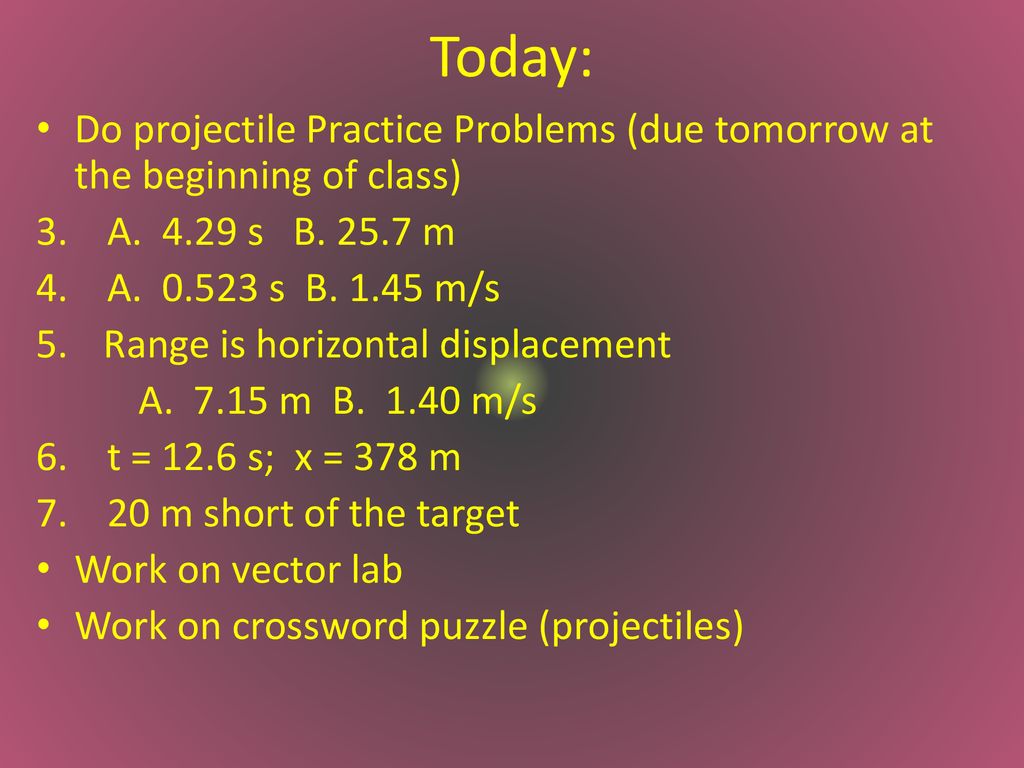 Choose a projectile that is launched up at an angle ppt download