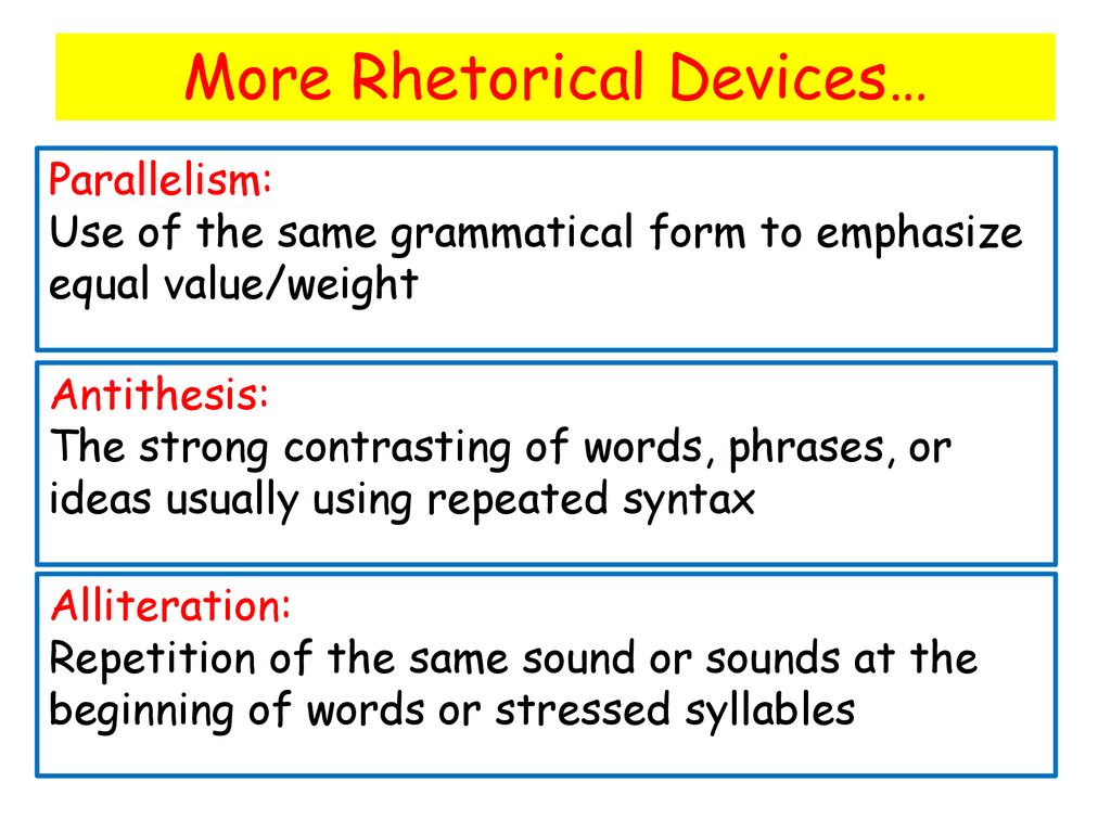 Rhetorical Devices…SPEECHES! - ppt download