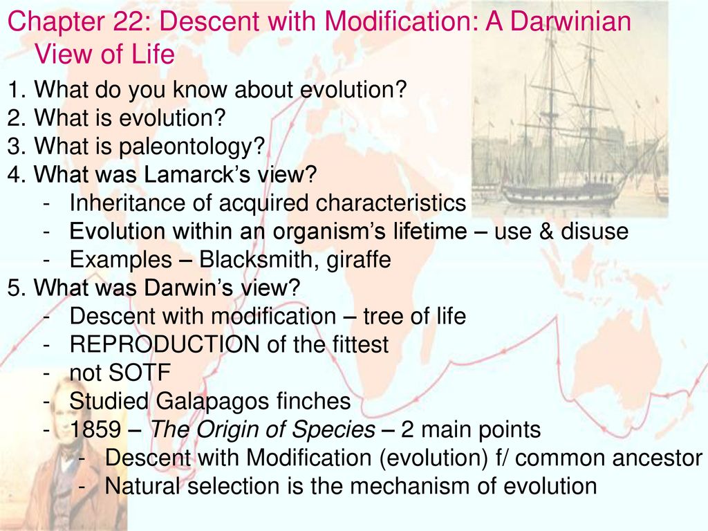 Chapter 22: Descent with Modification: A Darwinian View of Life - ppt