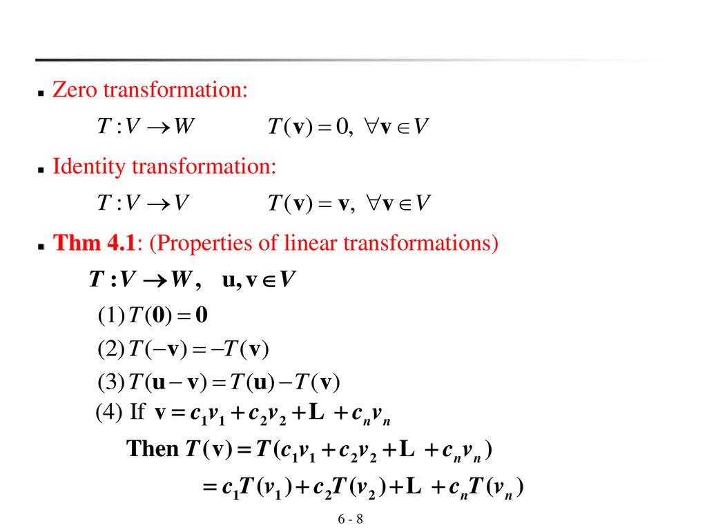Chapter 4 Linear Transformations Ppt Download