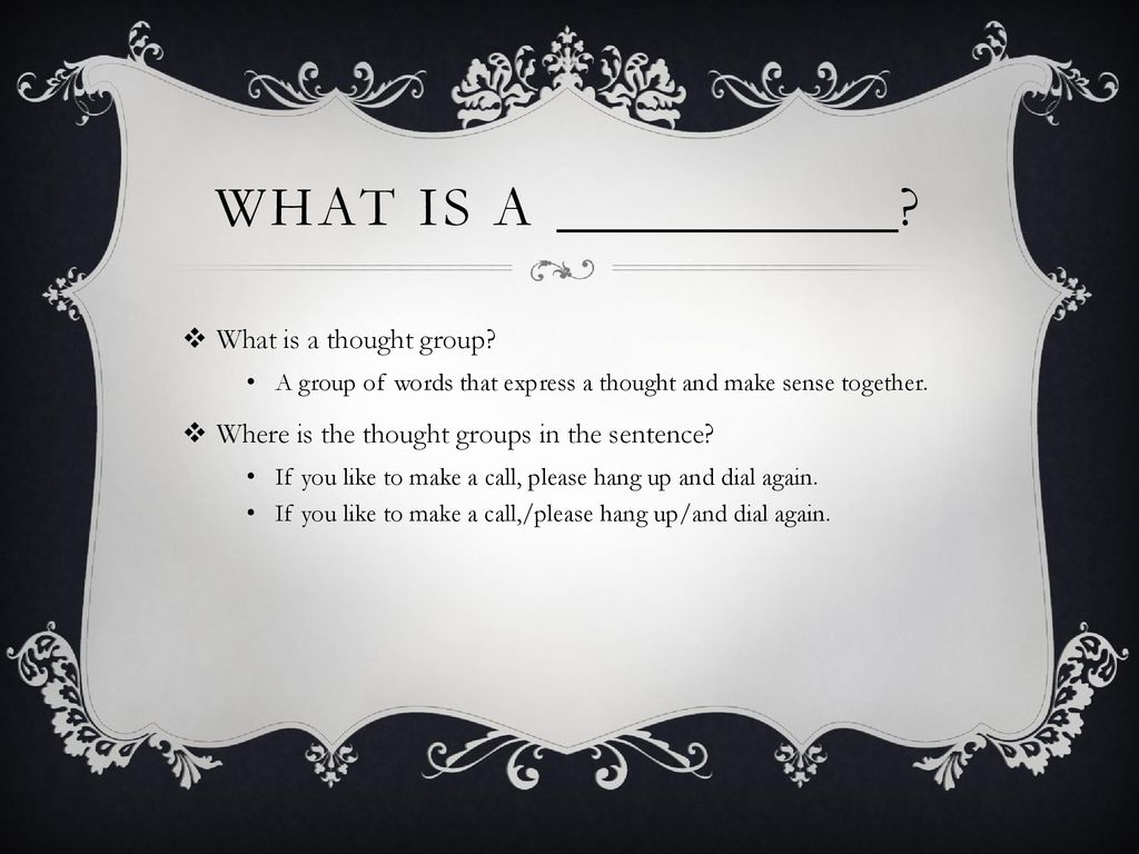 what is a What is a thought group