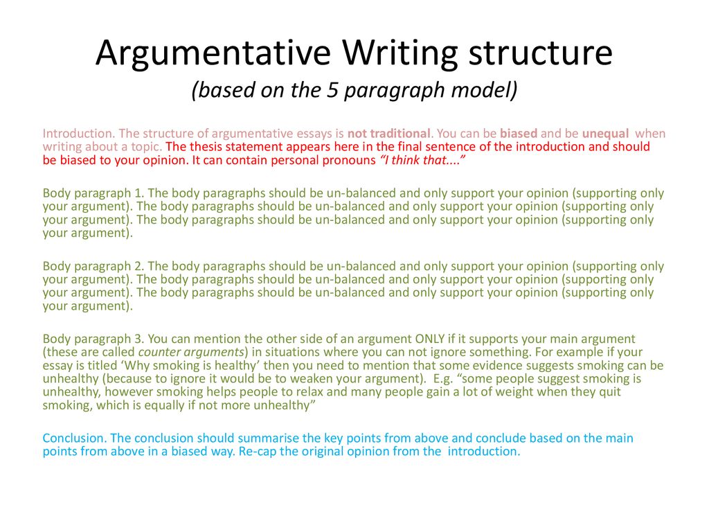 Argumentative Writing v Discursive Writing - ppt download