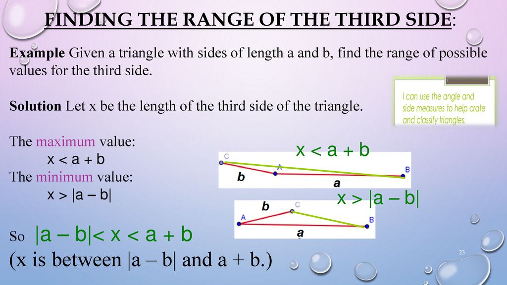 Finding the range of the third side:
