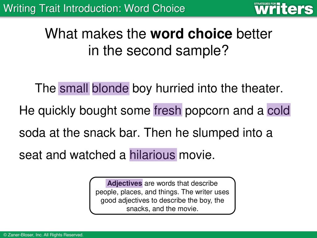 What makes the word choice better in the second sample