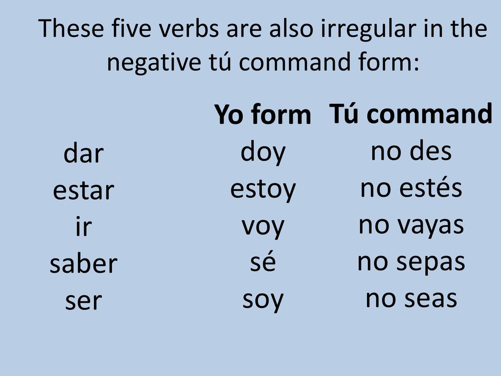 Negative tú commands. ppt download