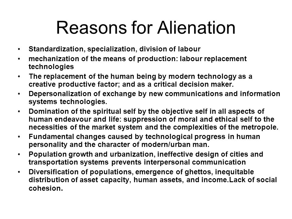 causes of alienation