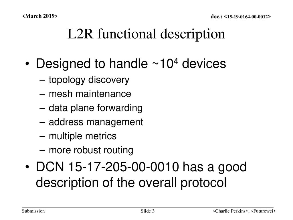 L2R functional description