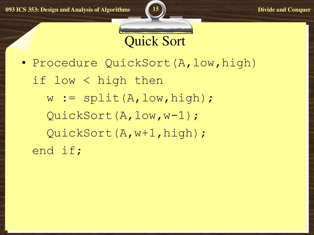 ICS 353: Design and Analysis of Algorithms - ppt download