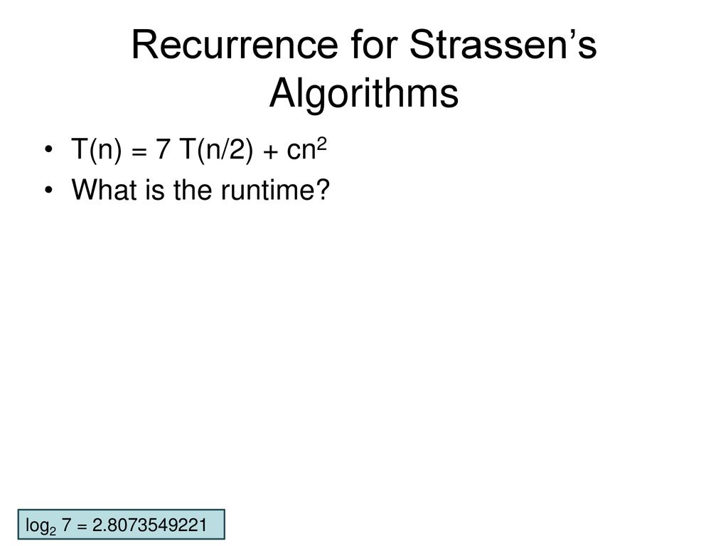 Richard Anderson Lecture 13, Winter 2019 Recurrences, Part 2 - ppt download