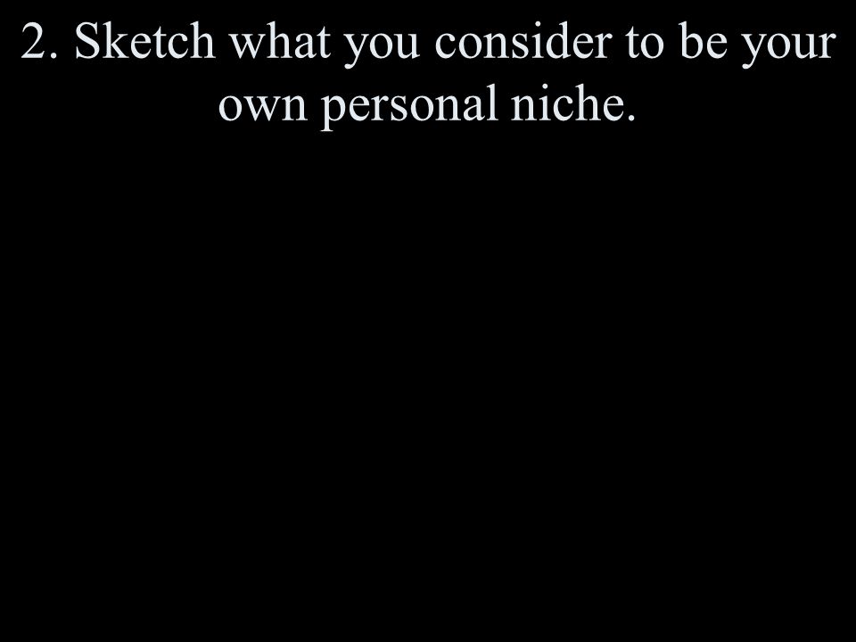 2. Sketch what you consider to be your own personal niche.