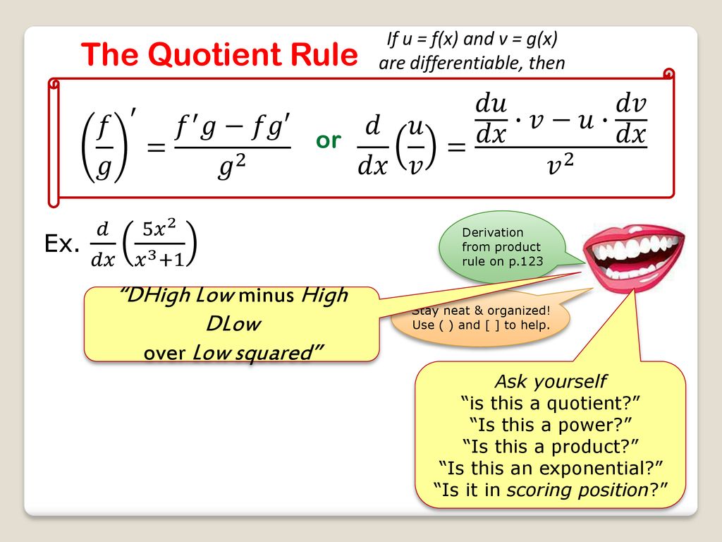 The Product Quotient Rules Ppt Download