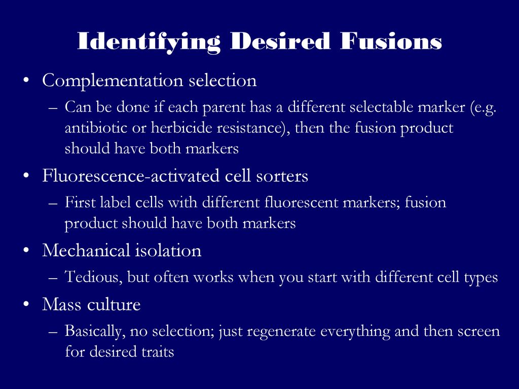 Identifying Desired Fusions