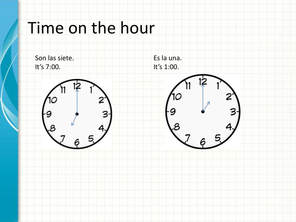 Telling Time in Spanish - ppt download