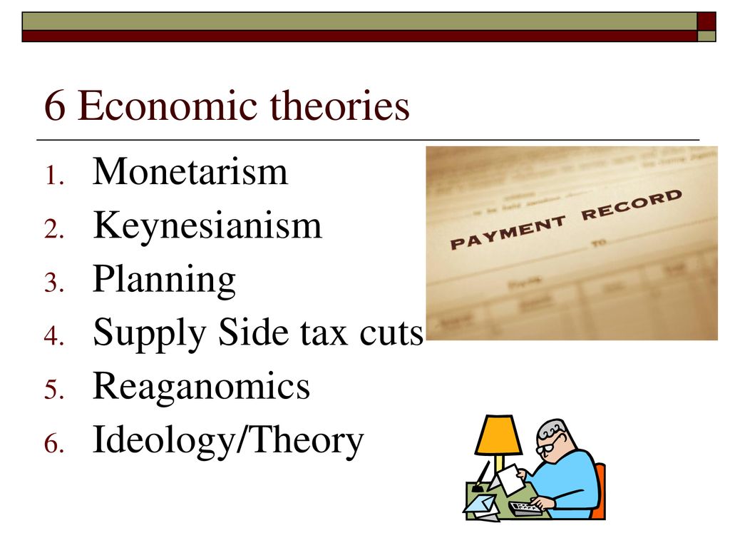 6 Economic theories Monetarism Keynesianism Planning