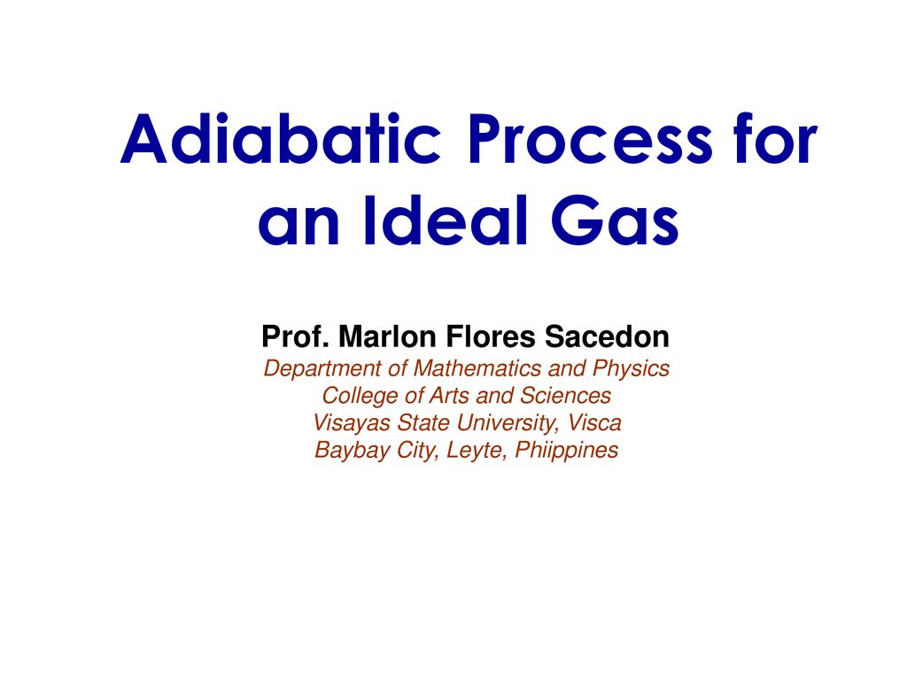 Adiabatic Process for an Ideal Gas