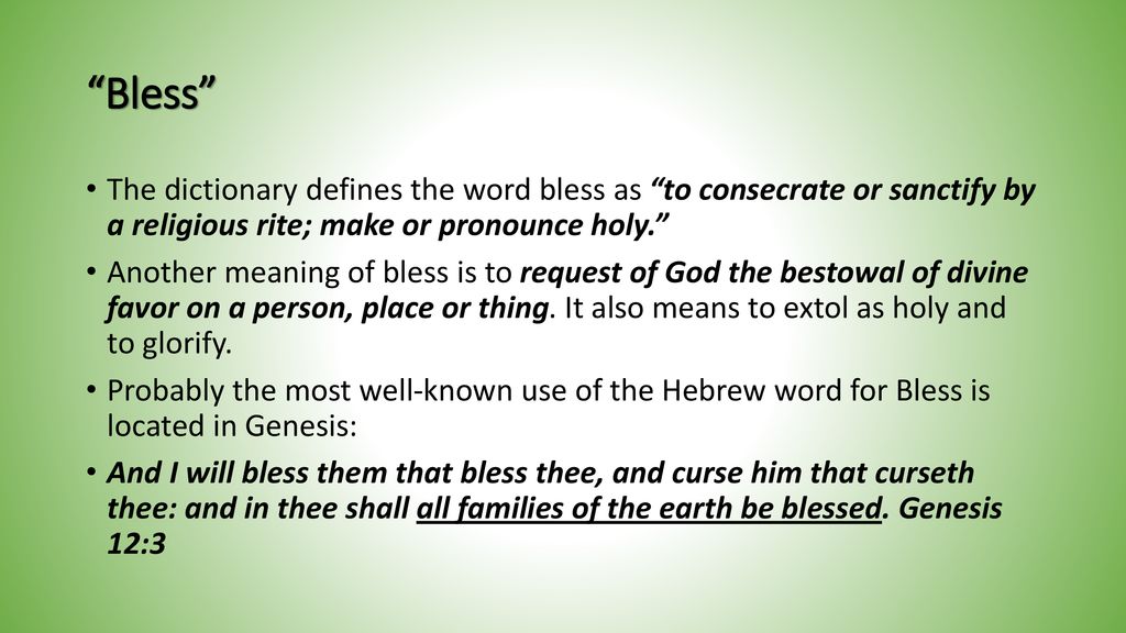 Speaking a Blessing Ronald K. Powell. ppt download