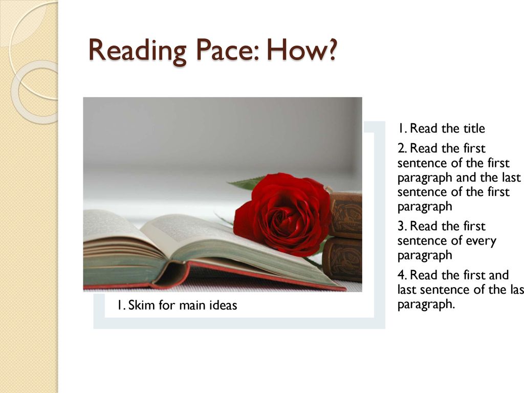 Reading Pace: How 1. Read the title