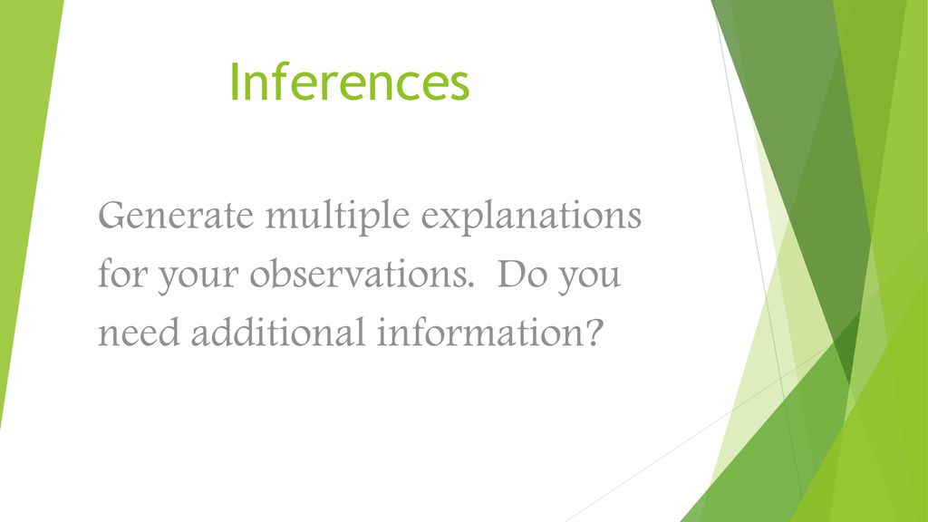 Observation What important observations seem to “pop out” from the data ...