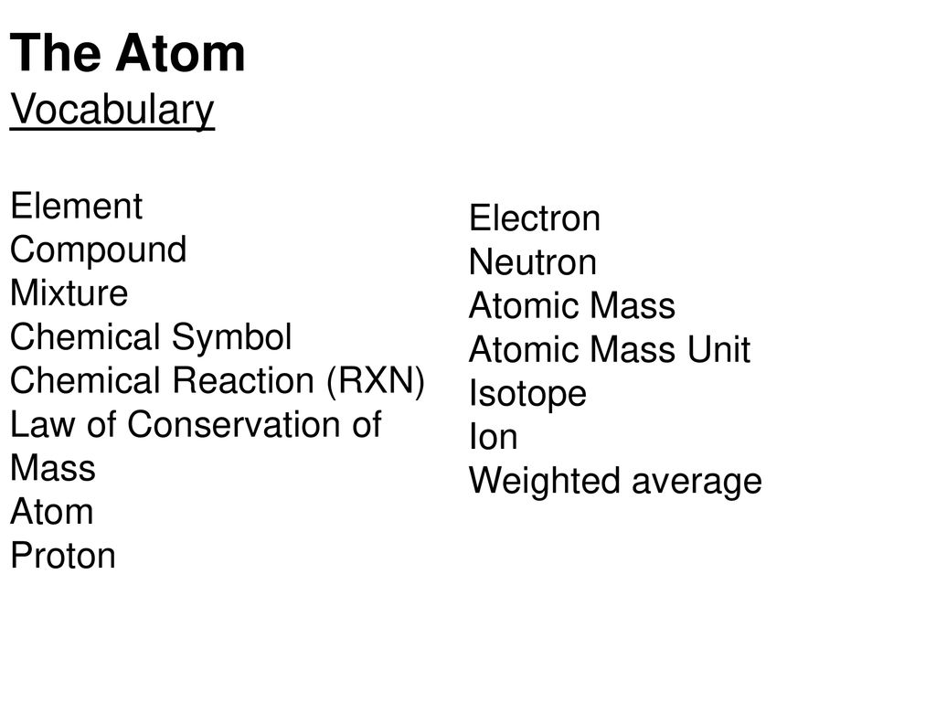 The Atom Vocabulary Element Electron Compound Neutron Mixture Ppt the-atom-vocabulary-element-electron-compound-neutron-mixture-ppt