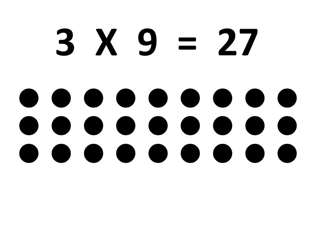 3 X 9 = 27         