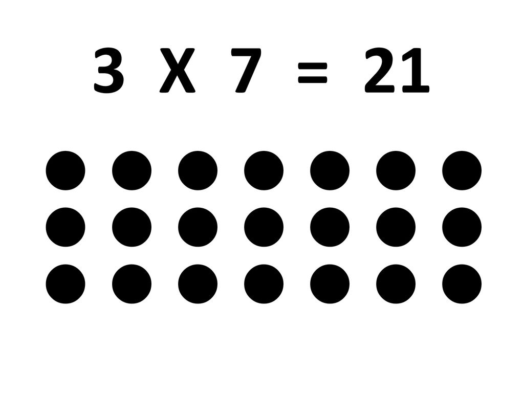 3 X 7 = 21       