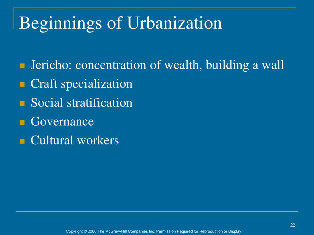 Beginnings of Urbanization