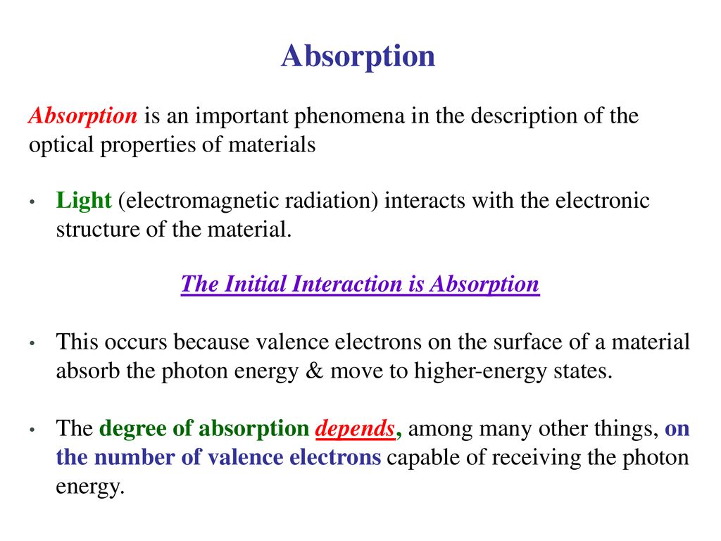 The Initial Interaction is Absorption
