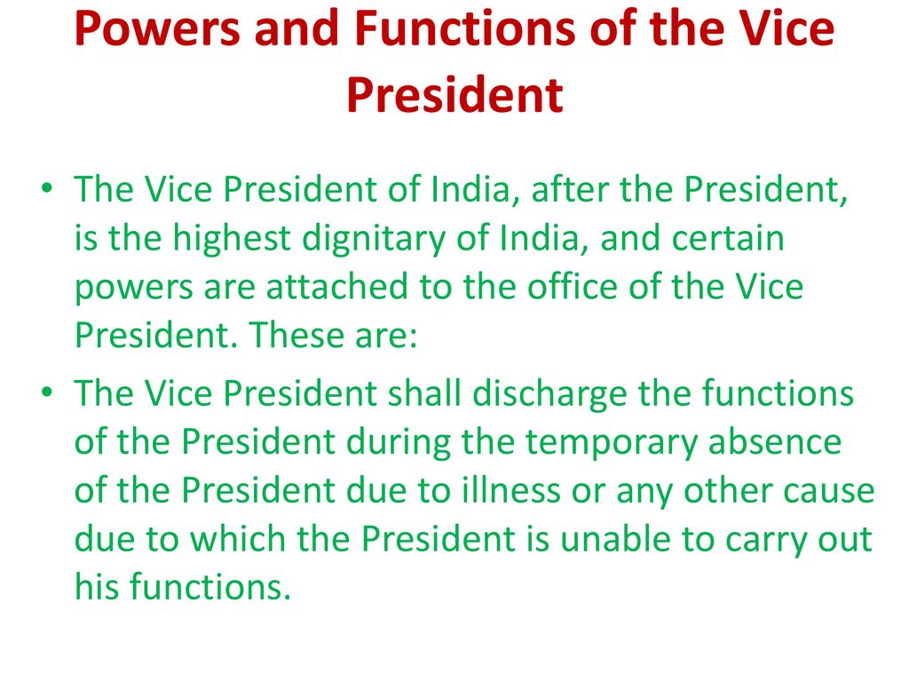 Image result for roles of vice president of india