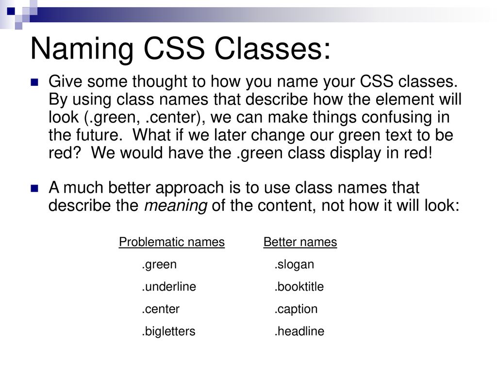 CSS Classes. - ppt download