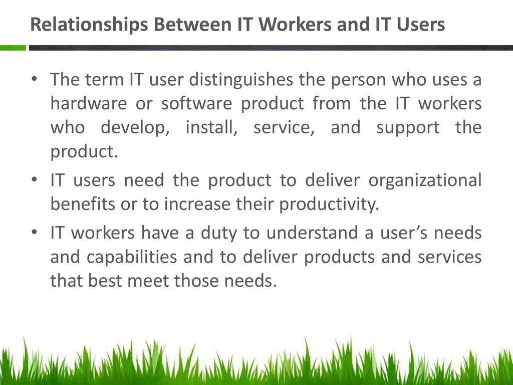 Relationships Between IT Workers and IT Users