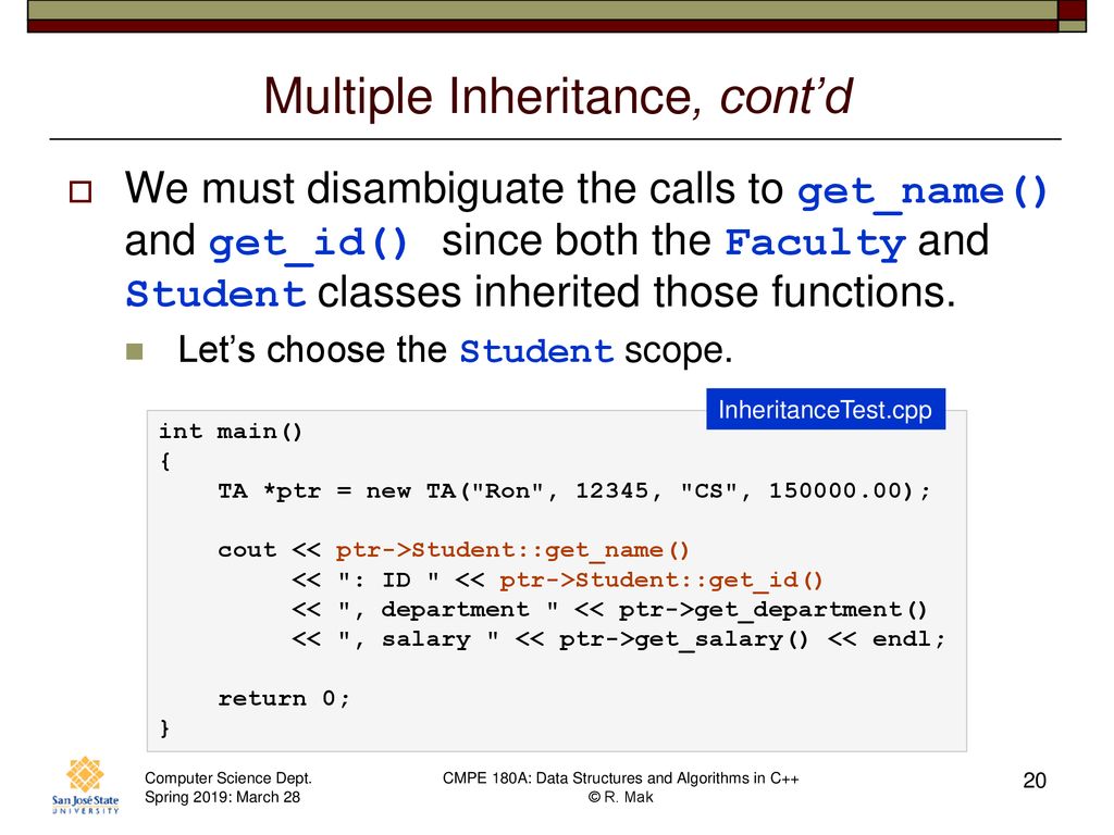 CS 144 Advanced C++ Programming March 28 Class Meeting - ppt download