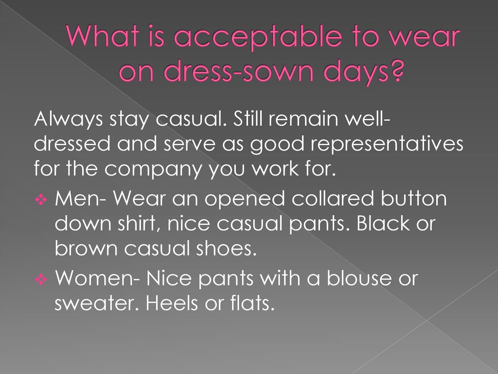 Reaching Consensus About Business Attire - ppt download