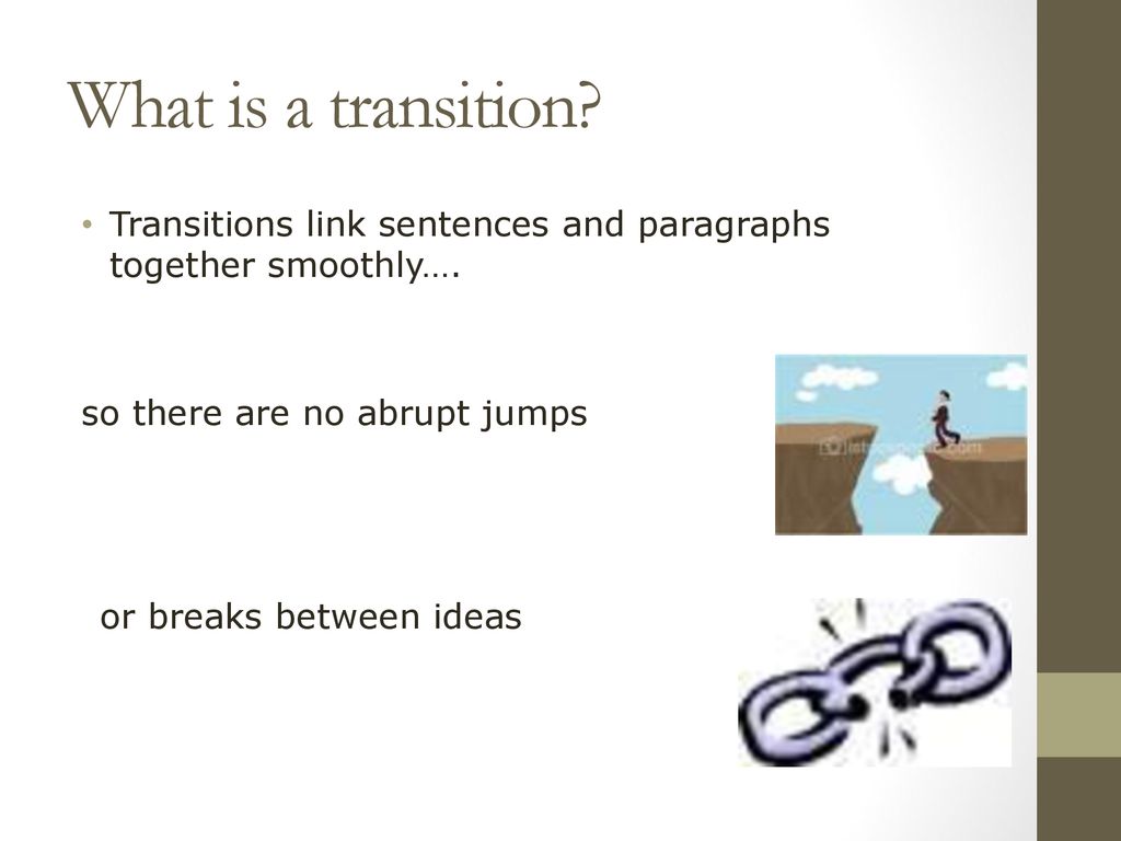 Getting from Point A to Point B: Creating Good Transitions - ppt download