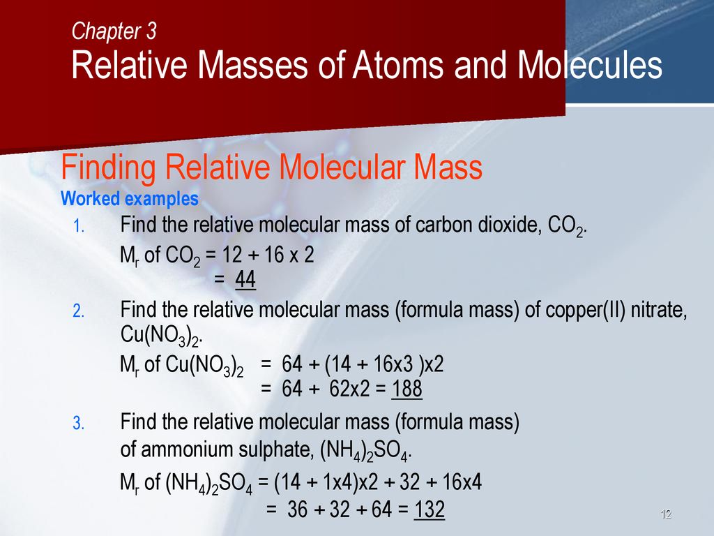 Relative Masses of Atoms and Molecules   ppt download