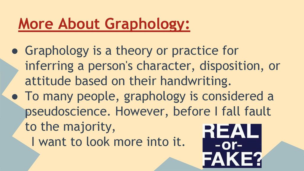 More About Graphology: