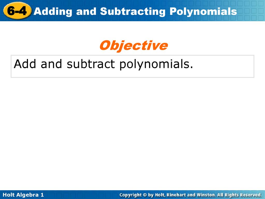 Adding and subtracting polynomials ppt download