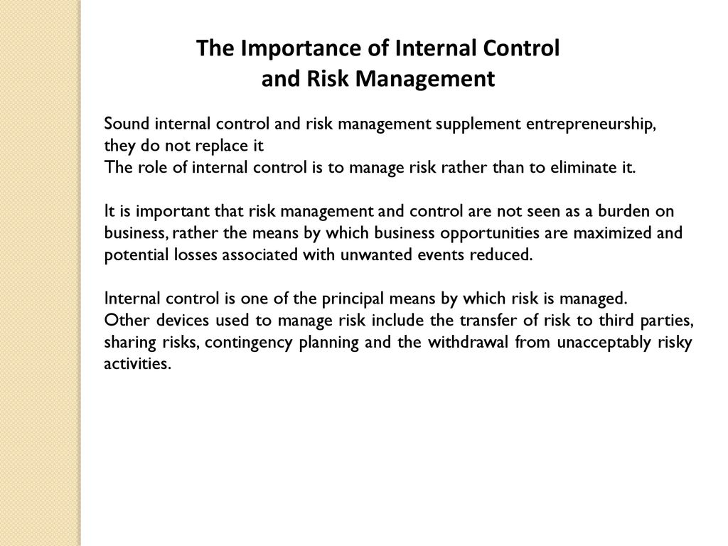 what is the purpose of internal controls