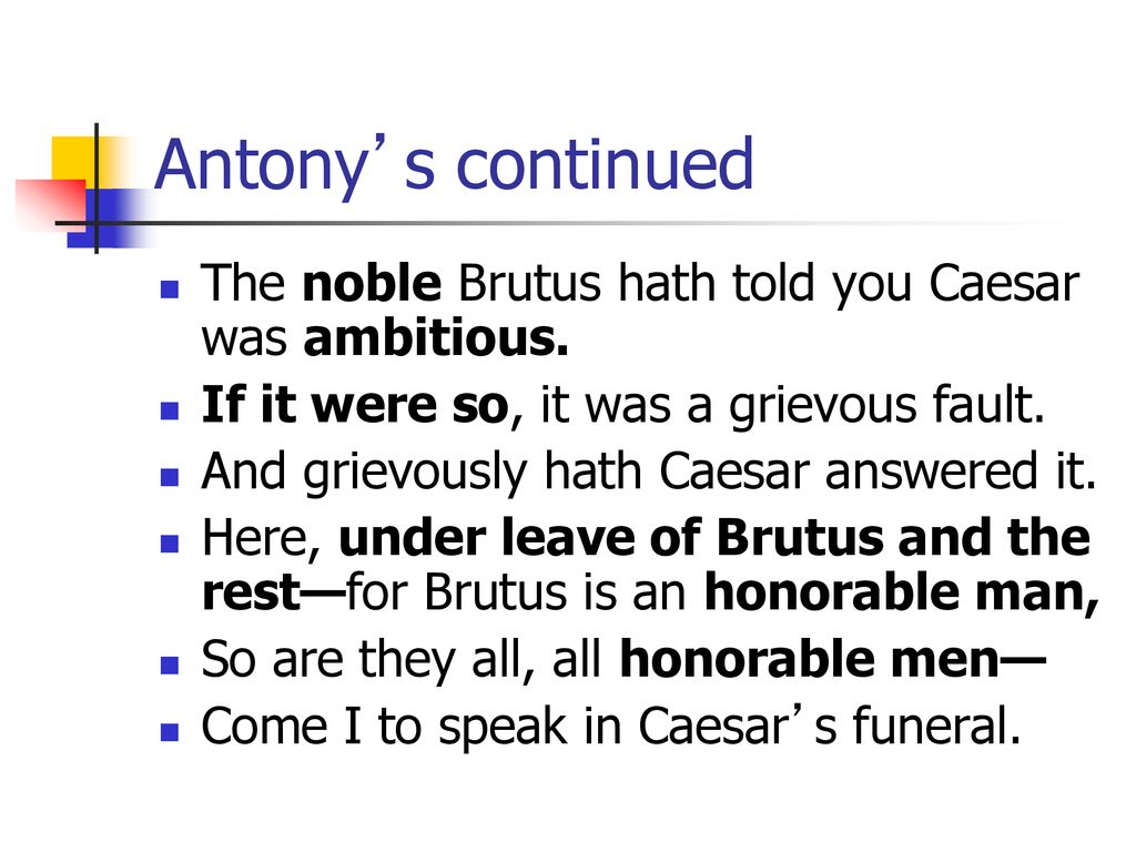 Brutus s speech:key words ppt download