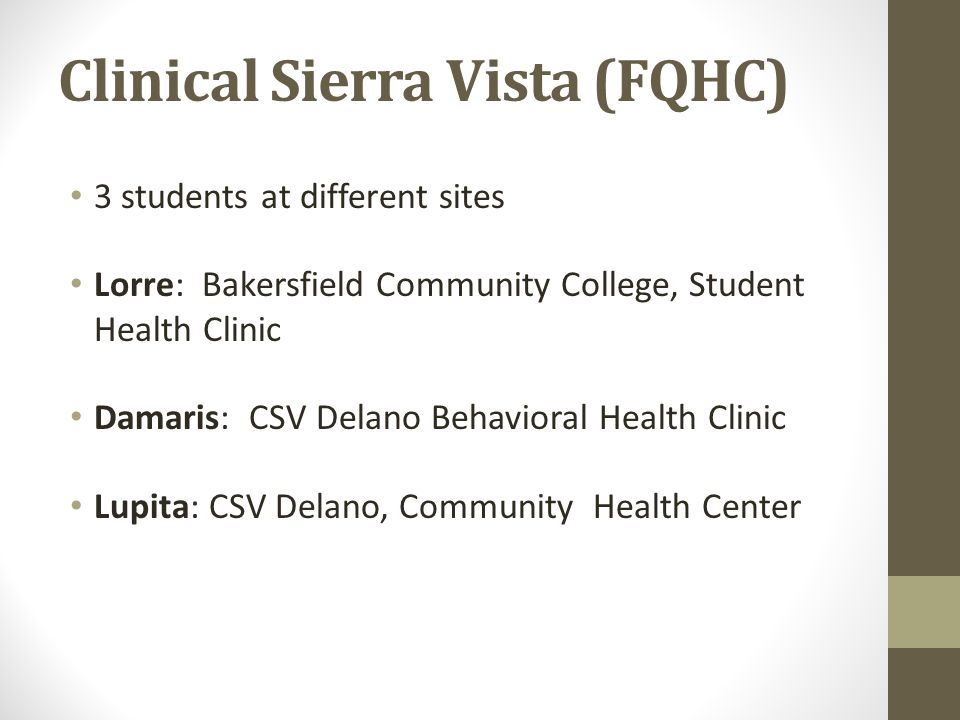 Clinical Sierra Vista (FQHC)